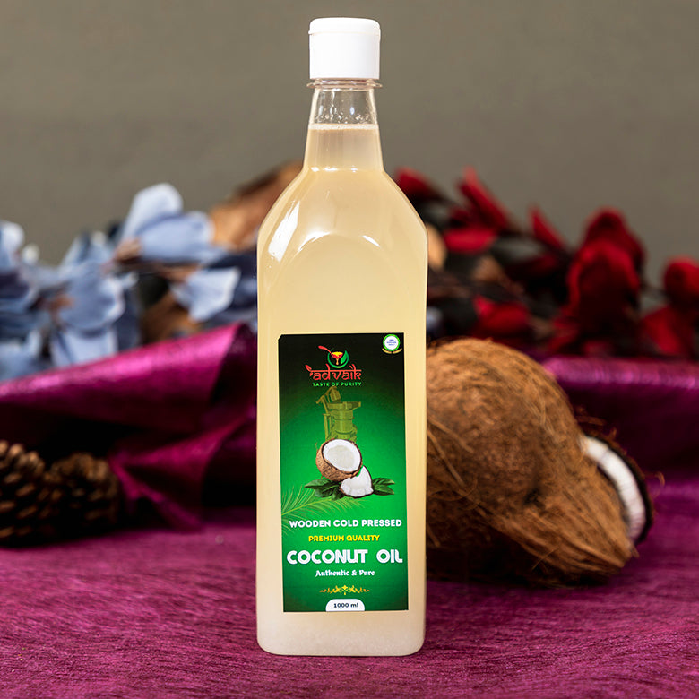 ADVAIK COLD PRESSED COCONUT OIL (WOOD PRESSED & UNREFINED) - 1000ml