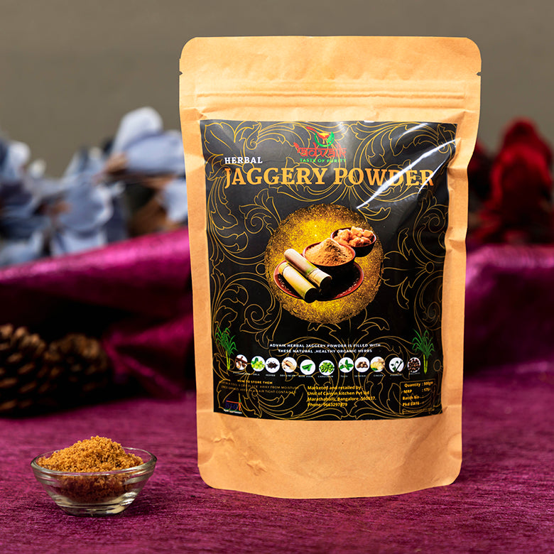 ADVAIK Herbal Jaggery Powder with 11 Exquisite Herbs -500gms